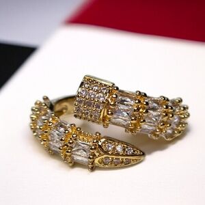 Chunky Luxury 18k Gold Plated Crystal Zircon Ring